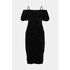 Oasis Rachel Stevens Velvet Ruched Bardot Midi Dress For Female -Oasis Sales Store unnamed file 1850