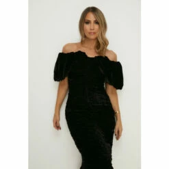 Oasis Rachel Stevens Velvet Ruched Bardot Midi Dress For Female -Oasis Sales Store unnamed file 1851