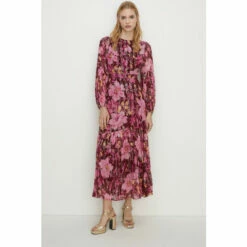 Oasis Metallic Floral Open Back Tiered Maxi Dress For Female -Oasis Sales Store unnamed file 1853