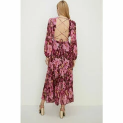 Oasis Metallic Floral Open Back Tiered Maxi Dress For Female -Oasis Sales Store unnamed file 1855