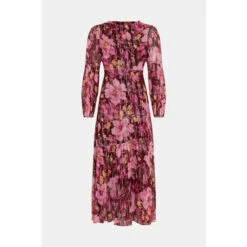 Oasis Metallic Floral Open Back Tiered Maxi Dress For Female -Oasis Sales Store unnamed file 1856