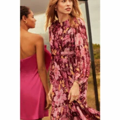 Oasis Metallic Floral Open Back Tiered Maxi Dress For Female -Oasis Sales Store unnamed file 1857