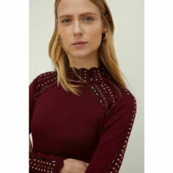 Oasis Statement Hotfix Scallop High Neck Mini Dress For Female -Oasis Sales Store unnamed file 1862