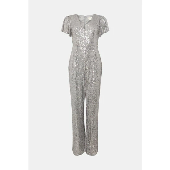 Oasis Sequin Angel Sleeve Jumpsuit For Female 6 Oasis Sequin Angel Sleeve Jumpsuit For Female - Image 4