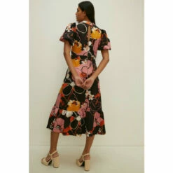 Oasis Large Floral Tiered Scuba Midi Dress For Female -Oasis Sales Store unnamed file 1902