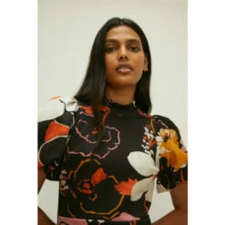 Oasis Large Floral Tiered Scuba Midi Dress For Female -Oasis Sales Store unnamed file 1904