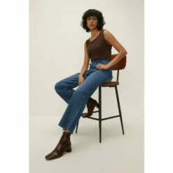 Oasis Mid Wash Wide Leg Jean For Female