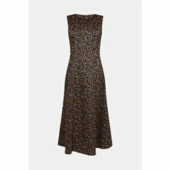 Oasis Zip Through Spot Print Scuba Midi Dress For Female -Oasis Sales Store unnamed file 1924