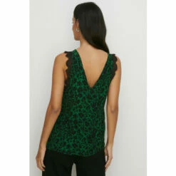 Oasis Green Floral Lace Trim Vest For Female -Oasis Sales Store unnamed file 1928