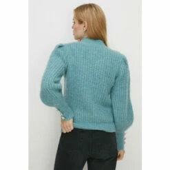 Oasis Wool Blend Statement Button Pointelle Jumper For Female -Oasis Sales Store unnamed file 1951