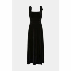 Oasis Velvet Tie Shoulder Dress For Female -Oasis Sales Store unnamed file 1959