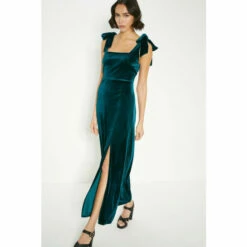 Oasis Velvet Tie Shoulder Dress For Female -Oasis Sales Store unnamed file 1962