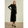 Oasis Velvet Funnel Neck Pleated Skirt Midi Dress For Female -Oasis Sales Store unnamed file 1963