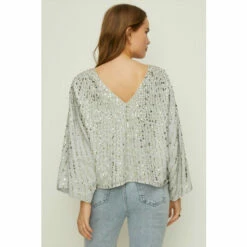 Oasis Rachel Stevens Sequin Stripe Embellished Top For Female -Oasis Sales Store unnamed file 1970