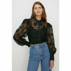 Oasis Premium Lace Scallop Trim Detailed Blouse For Female -Oasis Sales Store unnamed file 1978