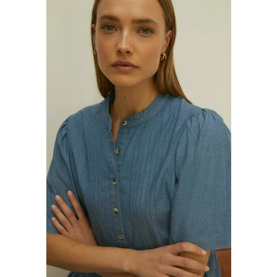 Oasis Short Sleeved Pintuck Mini Dress For Female 4 Oasis Short Sleeved Pintuck Mini Dress For Female - Image 2