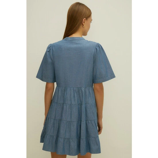 Oasis Short Sleeved Pintuck Mini Dress For Female 5 Oasis Short Sleeved Pintuck Mini Dress For Female - Image 3