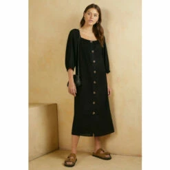 Oasis Button Front Linen Dress For Female -Oasis Sales Store unnamed file 2030