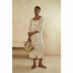 Oasis Button Front Linen Dress For Female -Oasis Sales Store unnamed file 2031