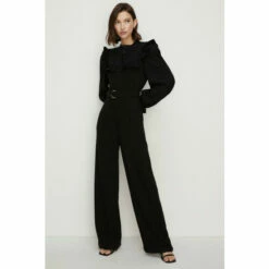 Oasis Long Sleeve Frill Detail Jumpsuit For Female