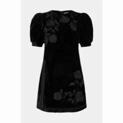 Oasis Velvet Embroidered Mini Dress For Female -Oasis Sales Store unnamed file 2051