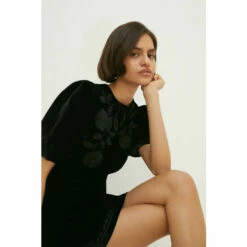 Oasis Velvet Embroidered Mini Dress For Female -Oasis Sales Store unnamed file 2052