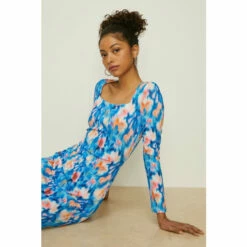 Oasis Abstract Rib Square Neck Midi Dress For Female -Oasis Sales Store unnamed file 2087