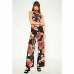 Oasis Floral Velvet Tie Neck Jumpsuit For Female -Oasis Sales Store unnamed file 2116