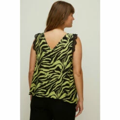 Oasis Plus Size Lace Trim Zebra Print Vest For Female -Oasis Sales Store unnamed file 2125