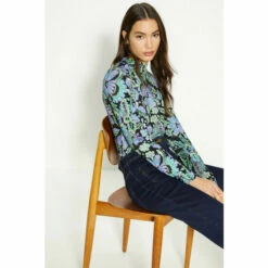 Oasis Jersey Paisley Funnel Neck Long Sleeve Top For Female -Oasis Sales Store unnamed file 2150