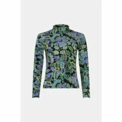 Oasis Jersey Paisley Funnel Neck Long Sleeve Top For Female -Oasis Sales Store unnamed file 2152