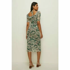 Oasis Floral Print Mesh Ruched Side Midi Skirt For Female -Oasis Sales Store unnamed file 2156