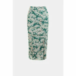 Oasis Floral Print Mesh Ruched Side Midi Skirt For Female -Oasis Sales Store unnamed file 2157