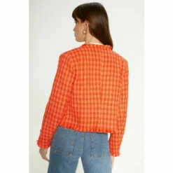 Oasis Check Tweed Fringed Blazer For Female -Oasis Sales Store unnamed file 216