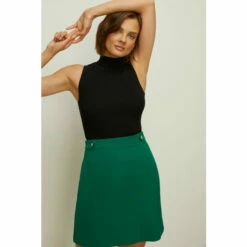 Oasis Ponte Button Detail Mini Skirt For Female -Oasis Sales Store unnamed file 2164