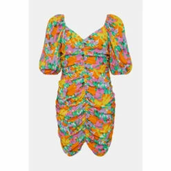 Oasis Bright Floral Ruched Front Mini Dress For Female -Oasis Sales Store unnamed file 2188