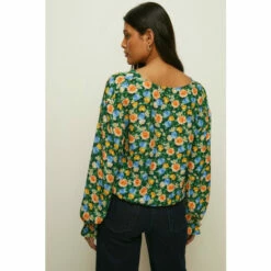 Oasis Garden Floral Twist Drape Hem Top For Female -Oasis Sales Store unnamed file 2192