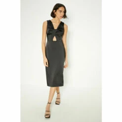 Oasis Petite Stretch Satin Twist Detail Midi Dress For Female -Oasis Sales Store unnamed file 2220