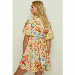 Oasis Pretty Floral Scuba Puff Sleeve Skater Dress For Female -Oasis Sales Store unnamed file 2239