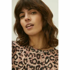 Oasis Animal Mesh Trapeze Long Sleeve Mini Dress For Female