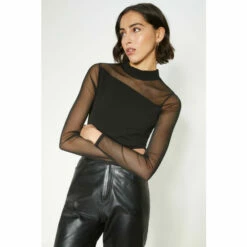 Oasis Jersey Crepe Mesh Detail Funnel Top For Female -Oasis Sales Store unnamed file 2323