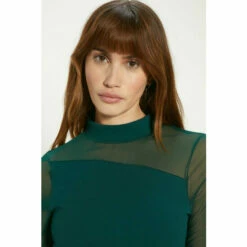 Oasis Jersey Crepe Mesh Detail Funnel Top For Female -Oasis Sales Store unnamed file 2324