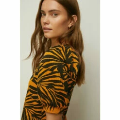 Oasis Petite Textured Palm Print Mini Dress For Female -Oasis Sales Store unnamed file 2339