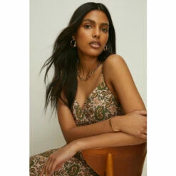 Oasis Petite Paisley Printed Linen Wrap Cami Dress For Female -Oasis Sales Store unnamed file 2351