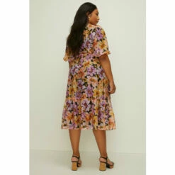 Oasis Plus Size Floribunda Organza Wrap Midi Dress For Female -Oasis Sales Store unnamed file 2376