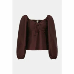 Oasis Rachel Stevens Taffeta Tie Front Top For Female -Oasis Sales Store unnamed file 2392