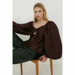 Oasis Rachel Stevens Taffeta Tie Front Top For Female -Oasis Sales Store unnamed file 2393