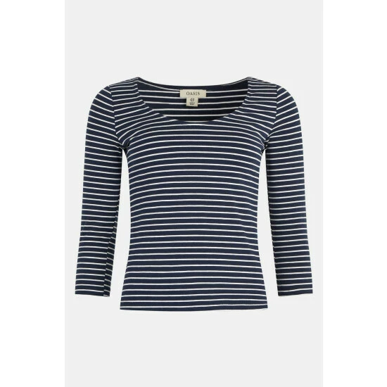 Oasis Essential Cotton Stripe Scoop Neck Top For Female 6 Oasis Essential Cotton Stripe Scoop Neck Top For Female - Image 4