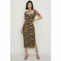Oasis Petite Floral Keyhole Front Mesh Midi Dress For Female -Oasis Sales Store unnamed file 2417