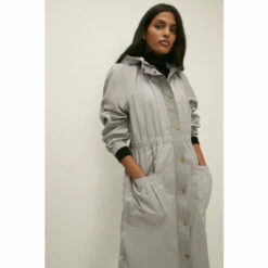 Oasis Pu Trim Parka For Female